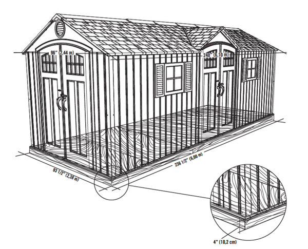 20 ft. W x 8 ft. D Plastic Storage Shed